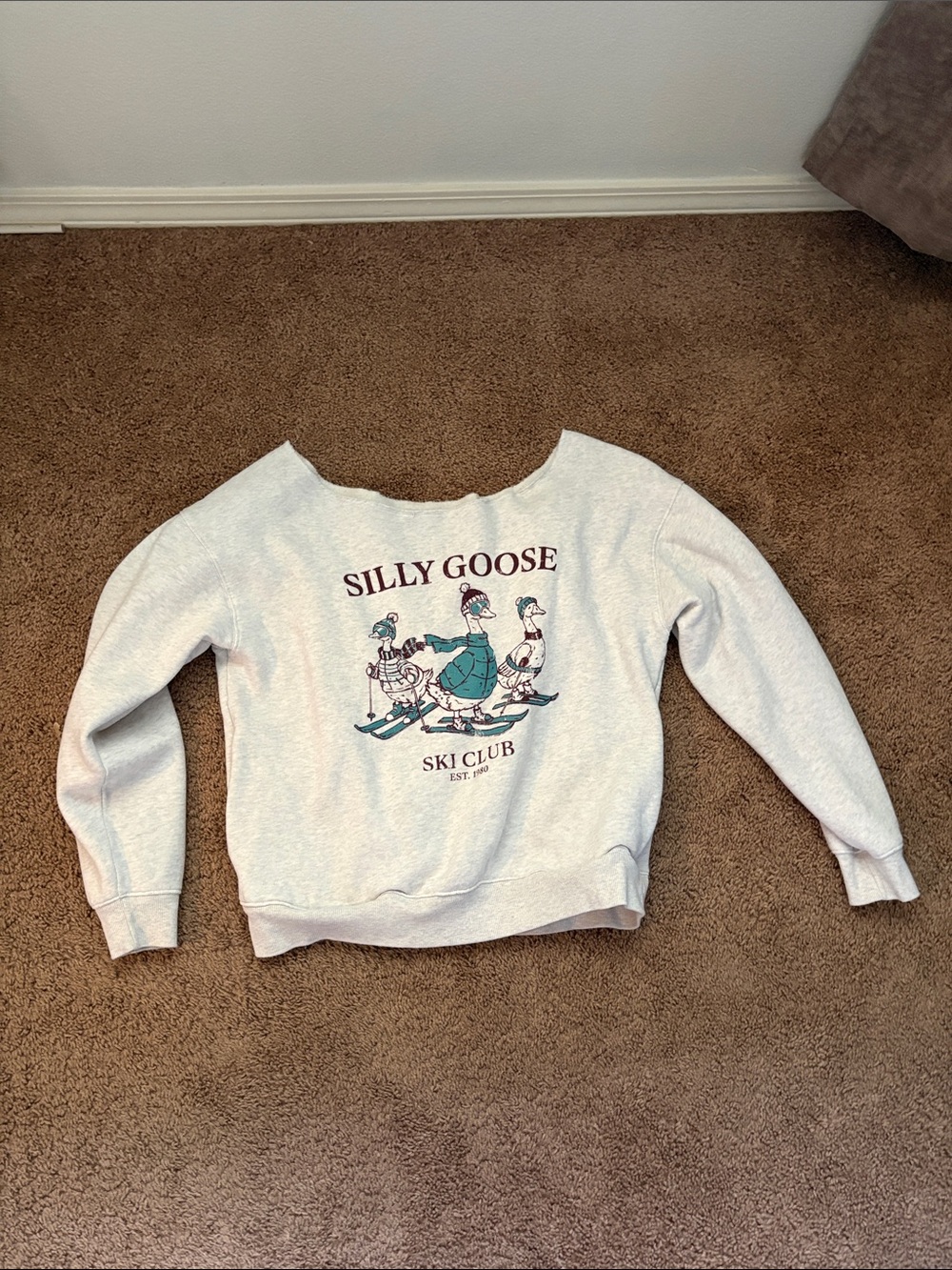 wild fable Light Gray 'Silly Goose' Ski Club Sweatshirt